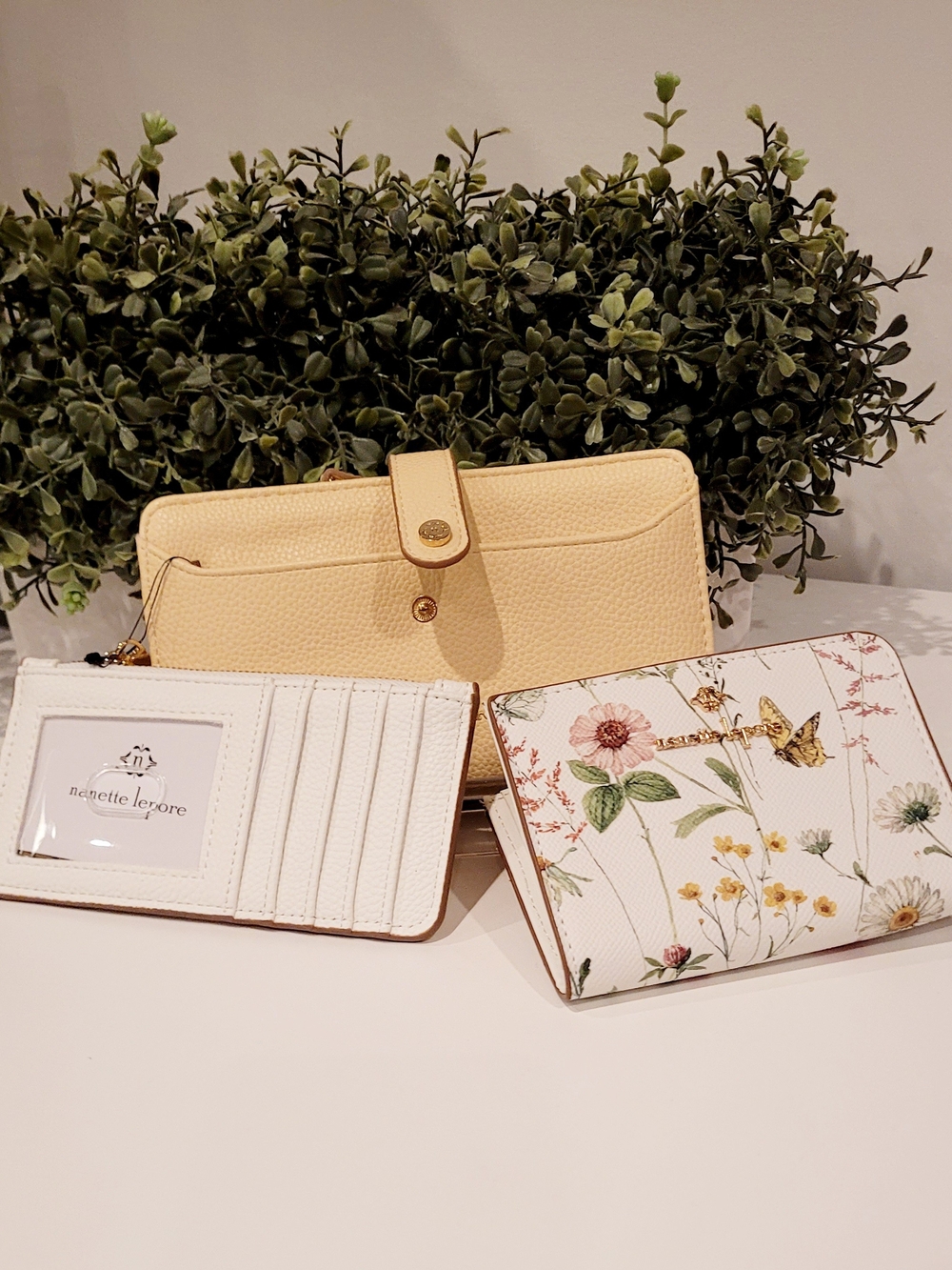 Nanette Lepore Floral & Cream Wallet Set - Cream and Floral Women’s Wallets
